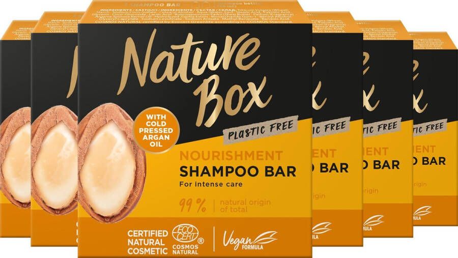 Nature Box Argan Shampoo Bar Haarverzorging Shampoo Bar Voordeelverpakking 6 x 85 gr