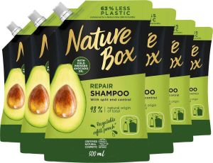 Nature Box Avocado Shampoo Refill 6x 500 ml Voordeelverpakking