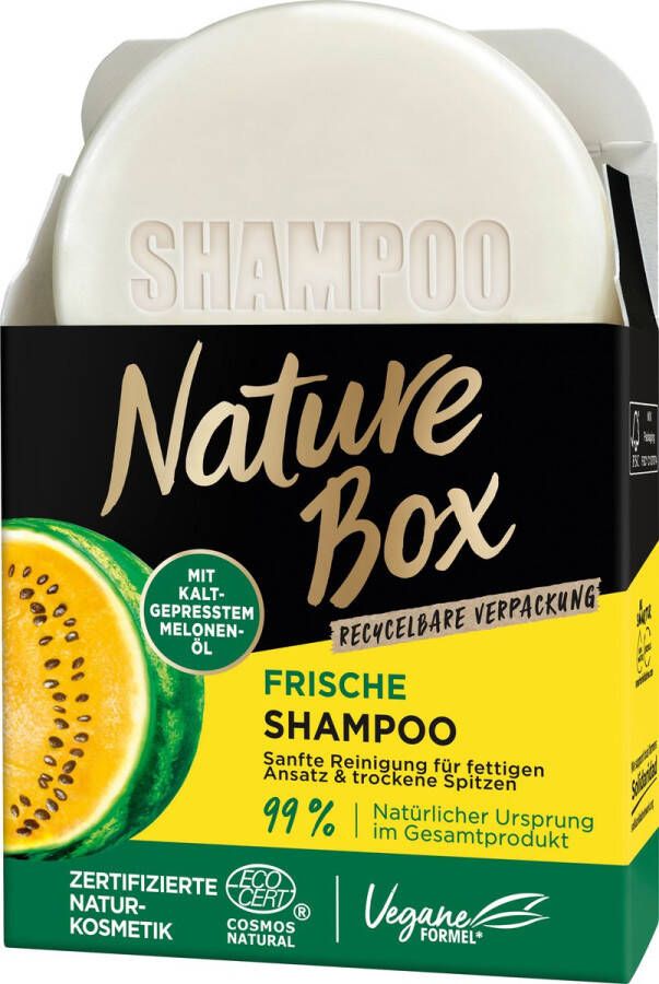 Nature Box Bar shampoo met koudgeperste meloenolie 85 g