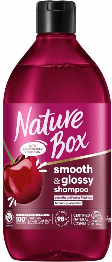 Nature Box Kersenolie gladmakende shampoo voor krullend en golvend haar met kersenolie 385ml
