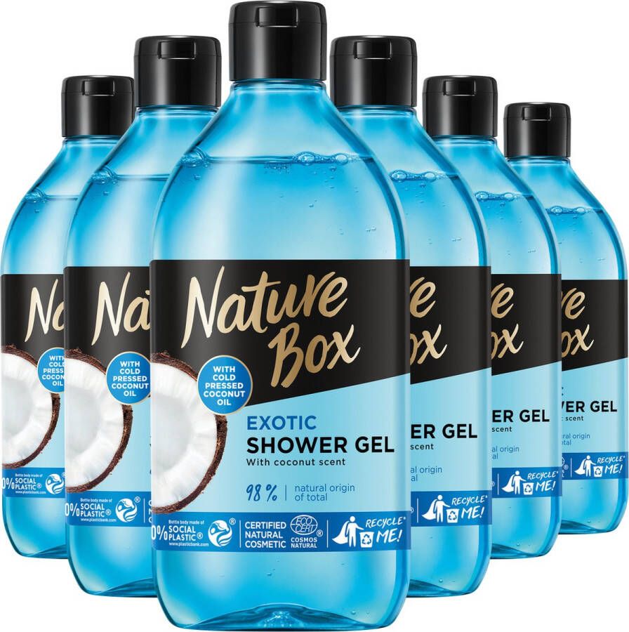 Nature Box Coconut Moisture & Freshness Shower Gel Douchegel Voordeelverpakking 6 x 385 ml