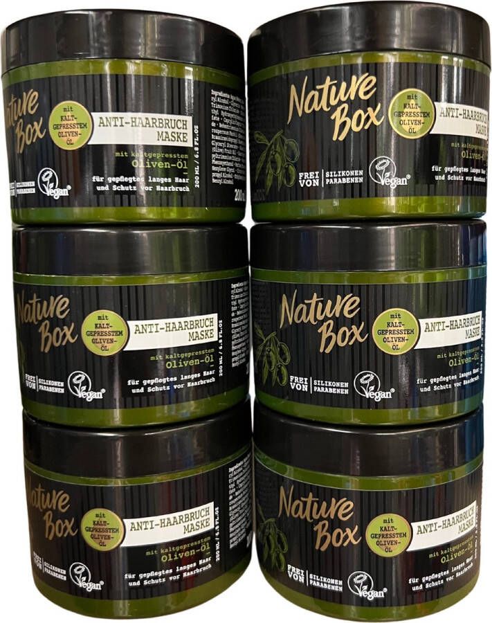 Nature Box Olive Anti-Haarbreuk Masker Haarverzorging Voordeelverpakking 6 x 200 ml