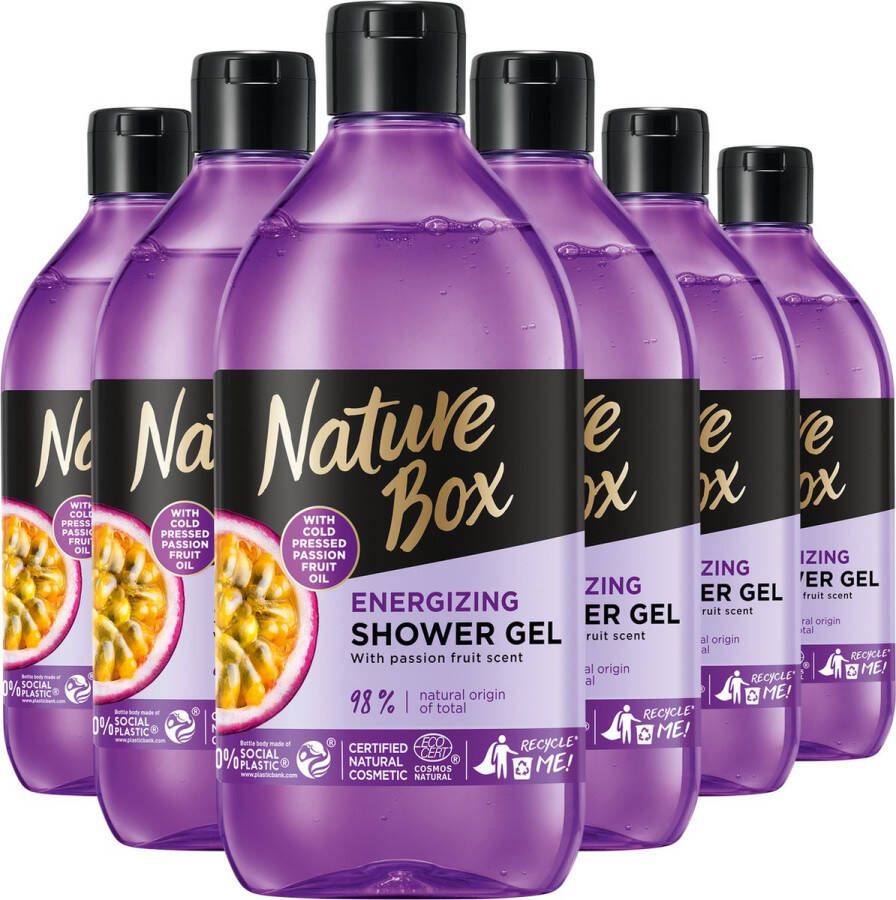 Nature Box Passion Fruit Shower Gel 6x 385 ml Voordeelverpakking