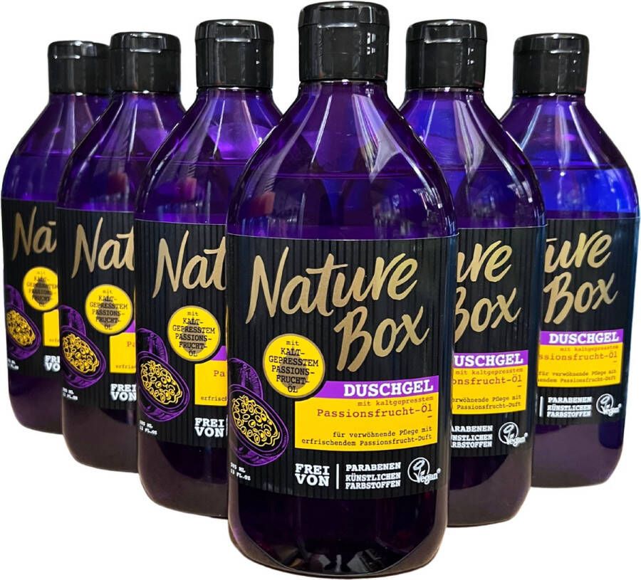 Nature Box Passion Fruit Showergel Lichaamsverzorging Voordeelverpakking 6 x 385 ml