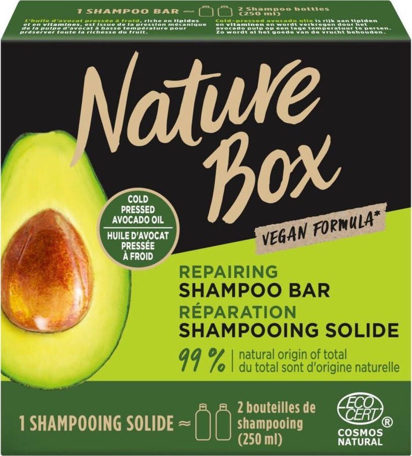 Nature Box Shampoo Bar Avocado Oil Stiff Shampoo For Hair Regeneration And Frayed Ends Control