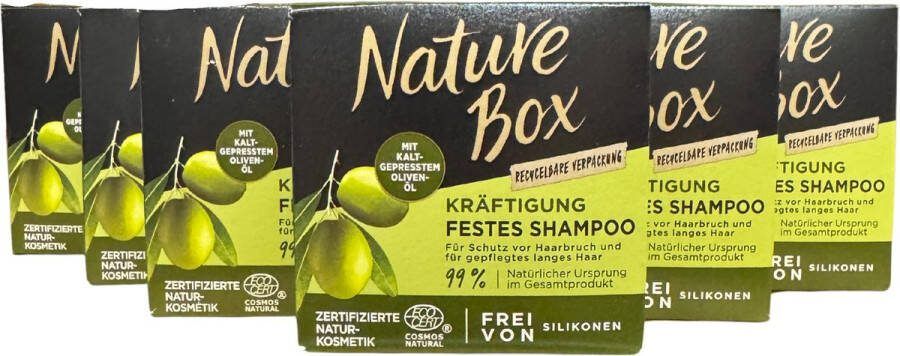 Nature Box Shampoo Bar Olijf 85 gr 6 stuks Voordeelverpakking