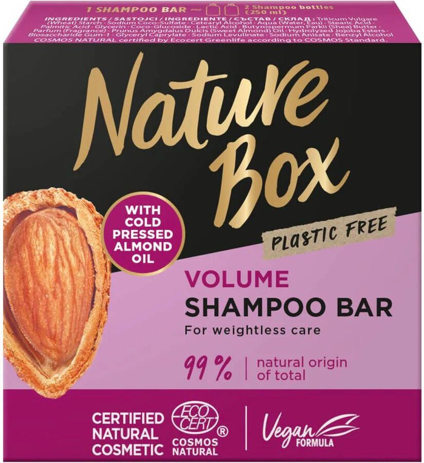 Nature Box Shampoo Bar shampoo for hair in cube Almond Oil 85ML