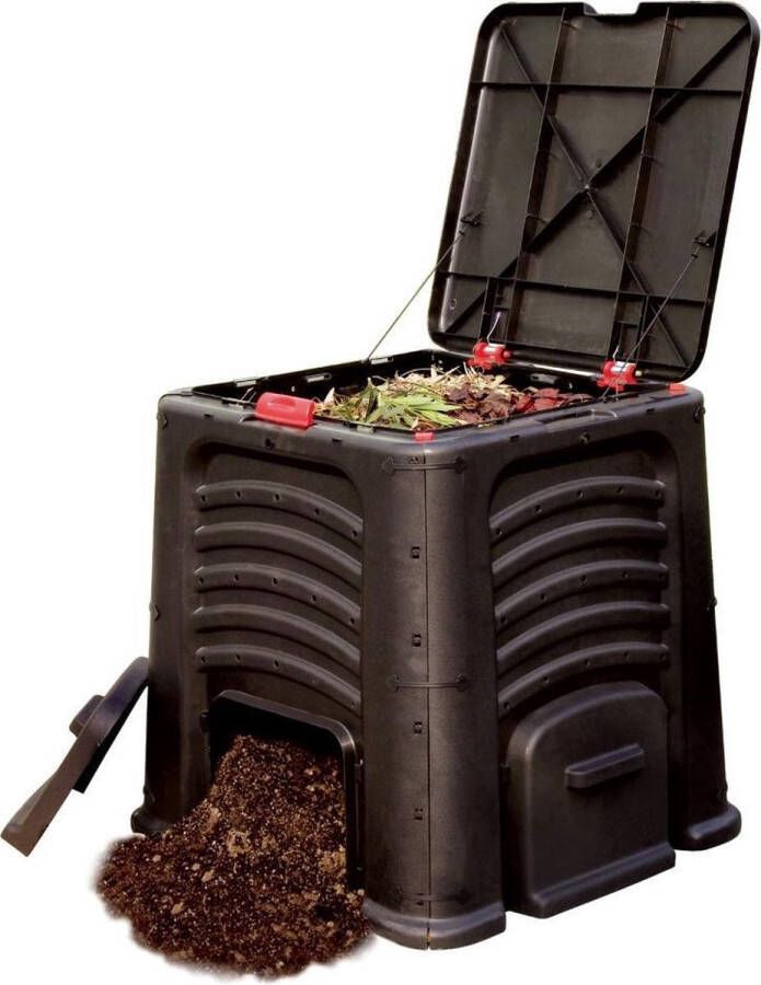 Nature Compostsilo 435 l kunststof met deksel knock-down H82x80x80cm