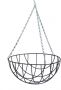 Nature Hanging Basket Plantenbak Grijs Met Ketting 17 X 35 X 35 Cm Metaaldraad Hangende Bloemenmand Plantenbakken - Thumbnail 1