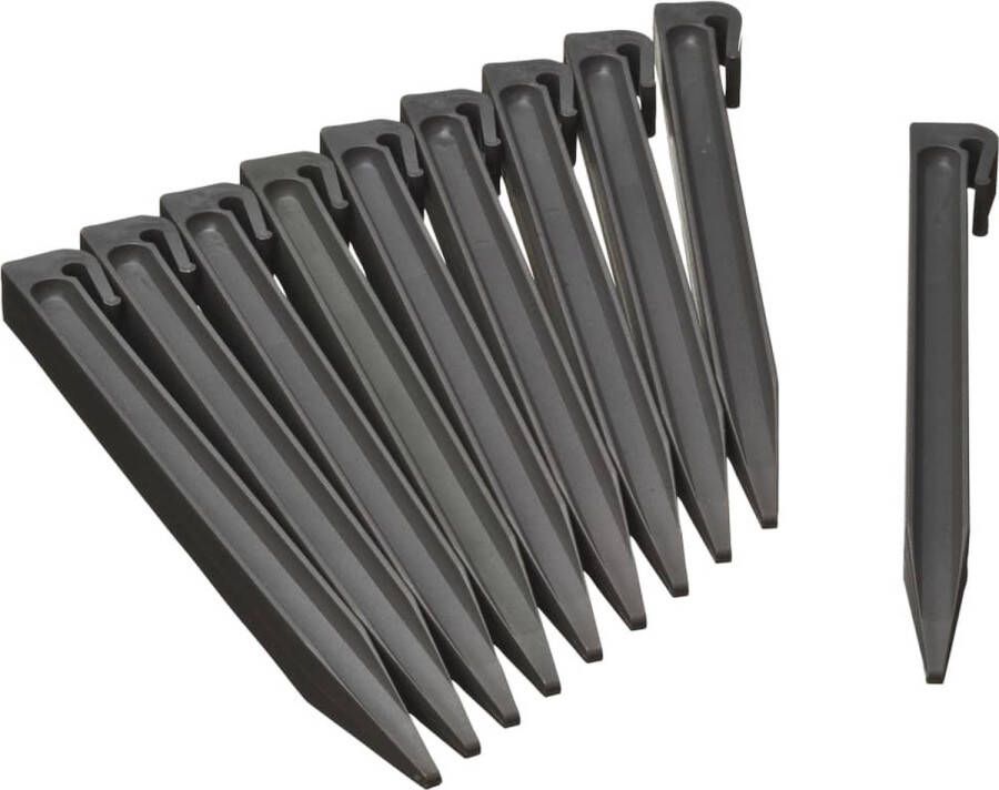 Nature Grondpennen Voor Tuinborder Polyethyleen Taupe 1 9x1 8x26 7cm 10 Stuks: