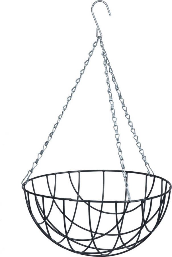 Nature Hanging Basket Plantenbak Donkergroen Met Ketting 15.5 X 35 X 35 Cm Metaaldraad Hangende Bloem Plantenbakken