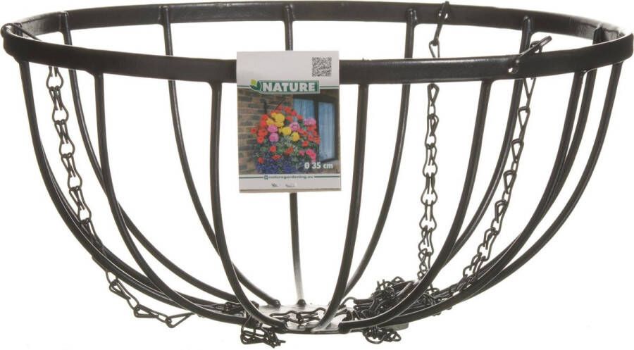 Nature Hanging basket smeedijzer zwart incl. ketting H20xØ35cm