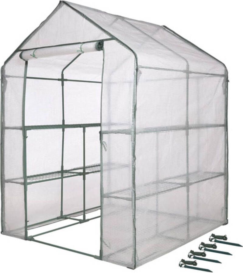 Nature Kas Tuinkas met bodemframe H195 x 140 x 140cm Groen