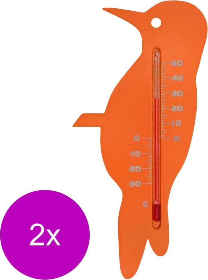 Nature Muurthermometer Specht Thermometer 2 x Oranje