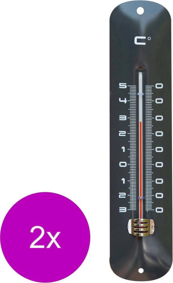 Nature Muurthermometer Thermometer 2 x Antraciet