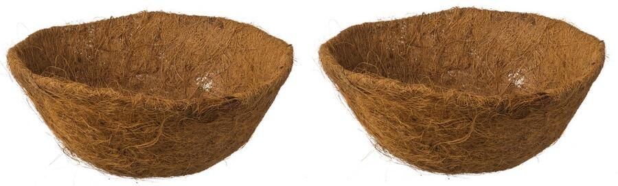 Nature 3x stuks voorgevormde inlegvel kokos voor hanging basket 25 cm kokosinleggers plantenbak van kokos