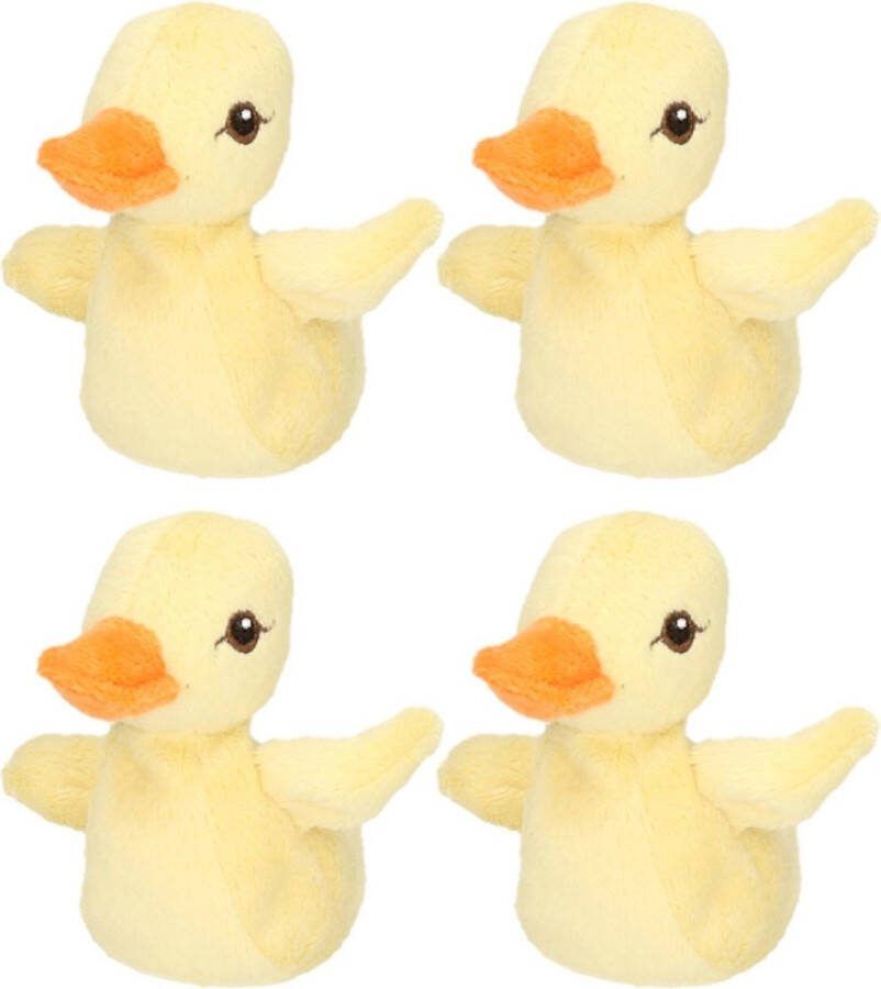 Nature planet 4x stuks kleine Knuffel eendjes 10 cm kinder speelgoed