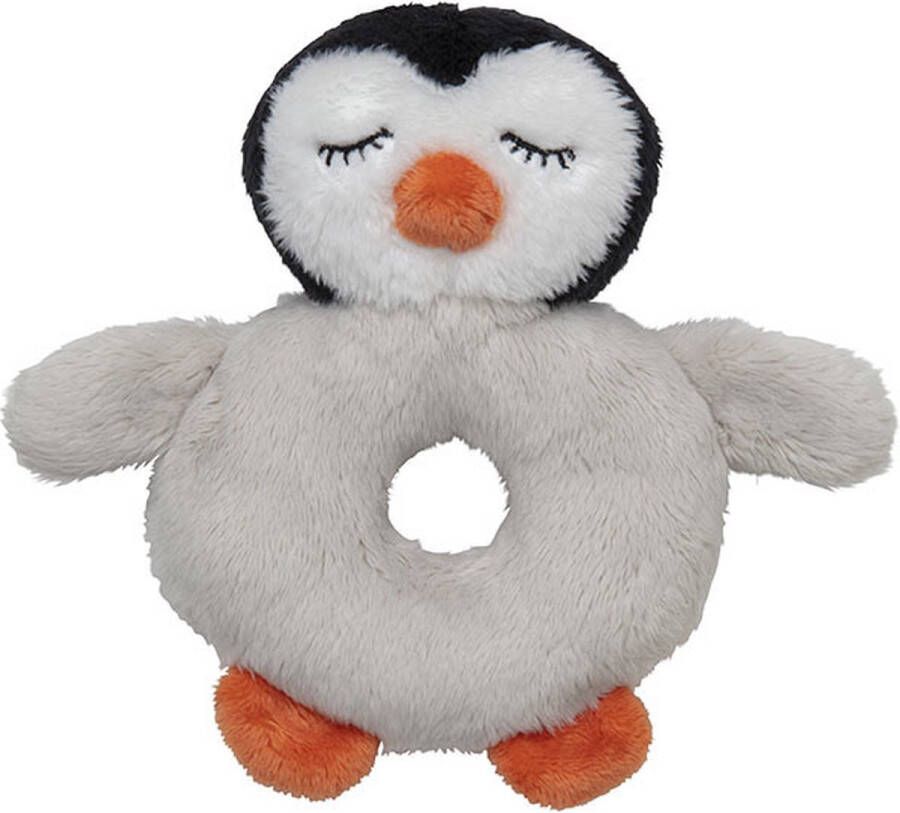 Nature planet Dieren knuffel baby rammelaar pinguin 10 x 15 cm Kraamcadeau
