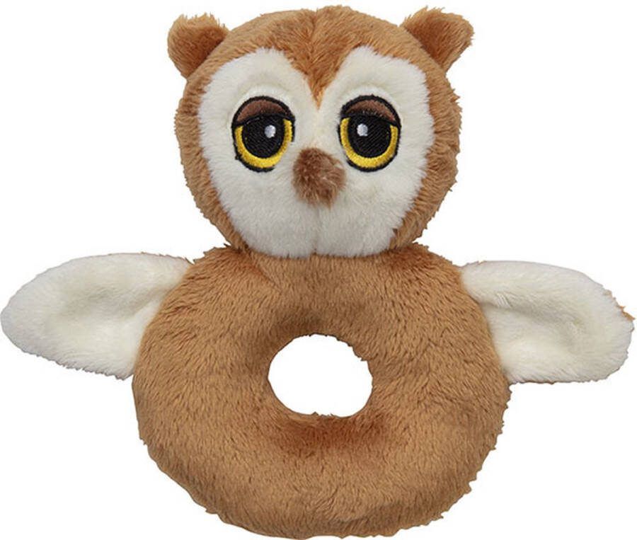 Nature planet Dieren knuffel baby rammelaar uil 10 x 15 cm Uilen Kraamcadeau