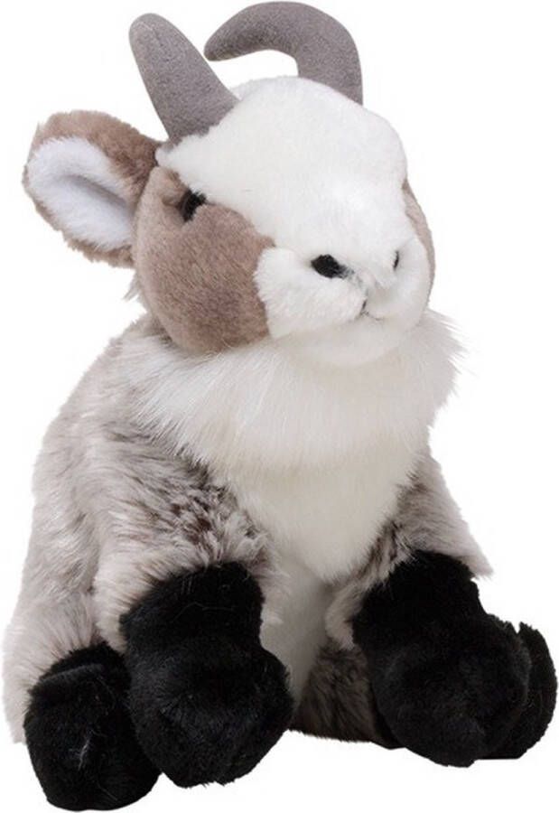 Nature Planet geiten knuffel grijs 18 cm pluche stof speelgoed Geiten Knuffel boederijdieren