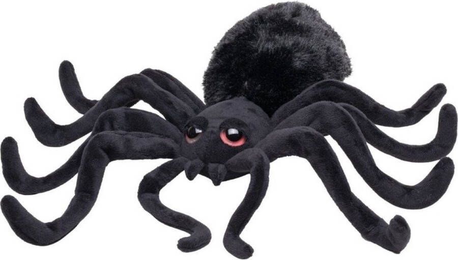 Nature planet Halloween Zwarte pluche spin knuffel 40 cm decoratie spinnen zwarte weduwe