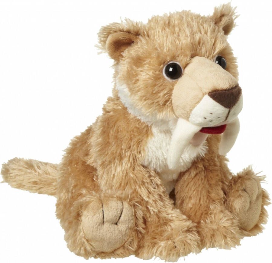 Nature planet Knuffel Sabeltand tijger dino van 24 cm uitgestorven dieren