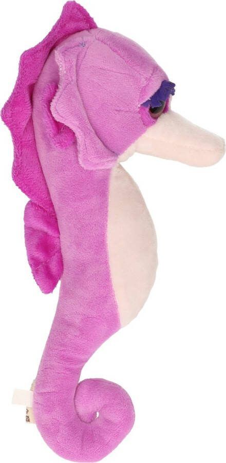 Nature planet Knuffel zeepaard paars 26 cm