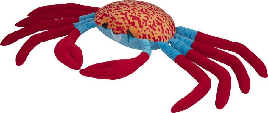 Nature Planet Knuffeldier Krab pluche stof premium knuffels rood blauw 120 cm Knuffel zeedieren