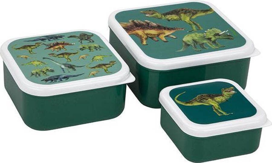 Nature planet Lunchbox Snackdoosjes dinosaurussen ( 3 stuks)