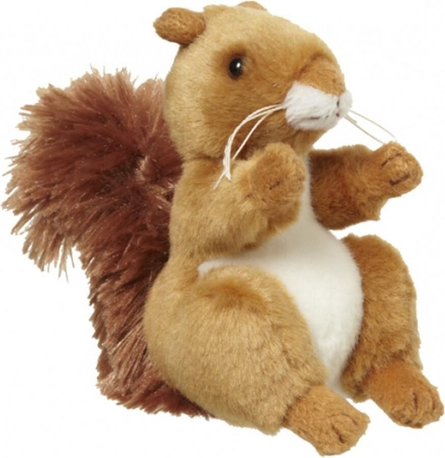 Nature planet Pluche eekhoorn knuffel van 11 cm Bosdieren knuffels speelgoed