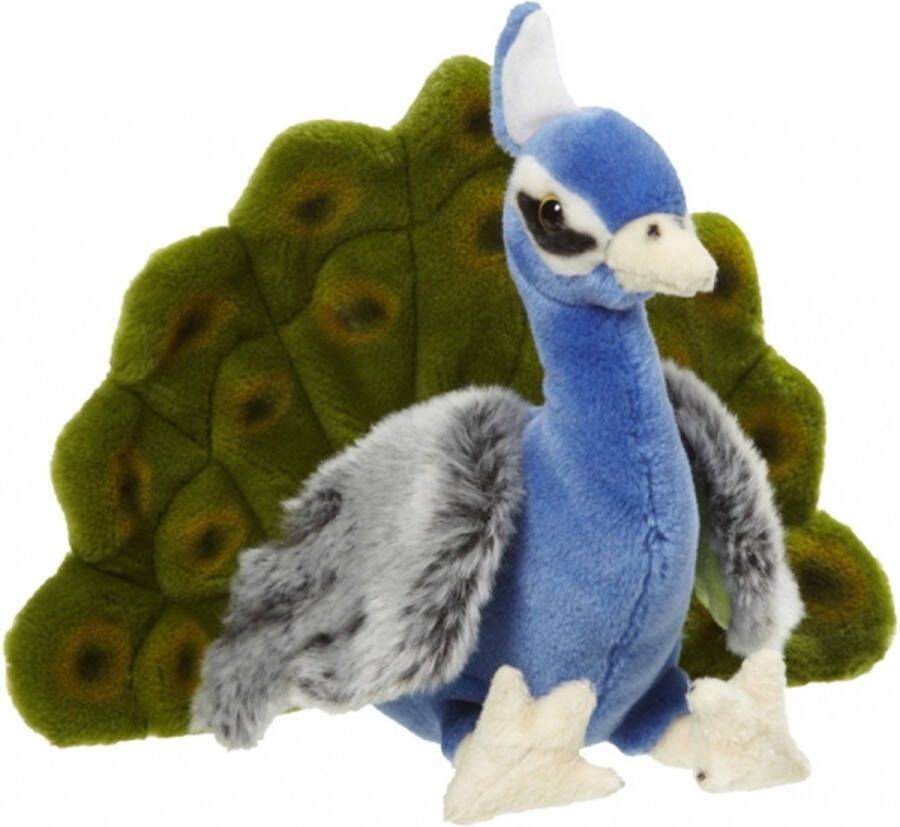 Nature Planet Pauw blauw groen 24 cm pluche dieren knuffels Pauwen Vogel knuffels