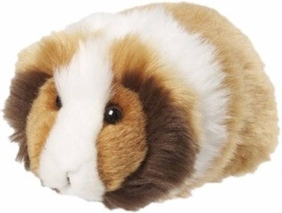 Nature Planet pluche Cavia knuffeldier 13 cm bruin wit Huisdieren knuffels mooie kwaliteit Knuffel huisdieren