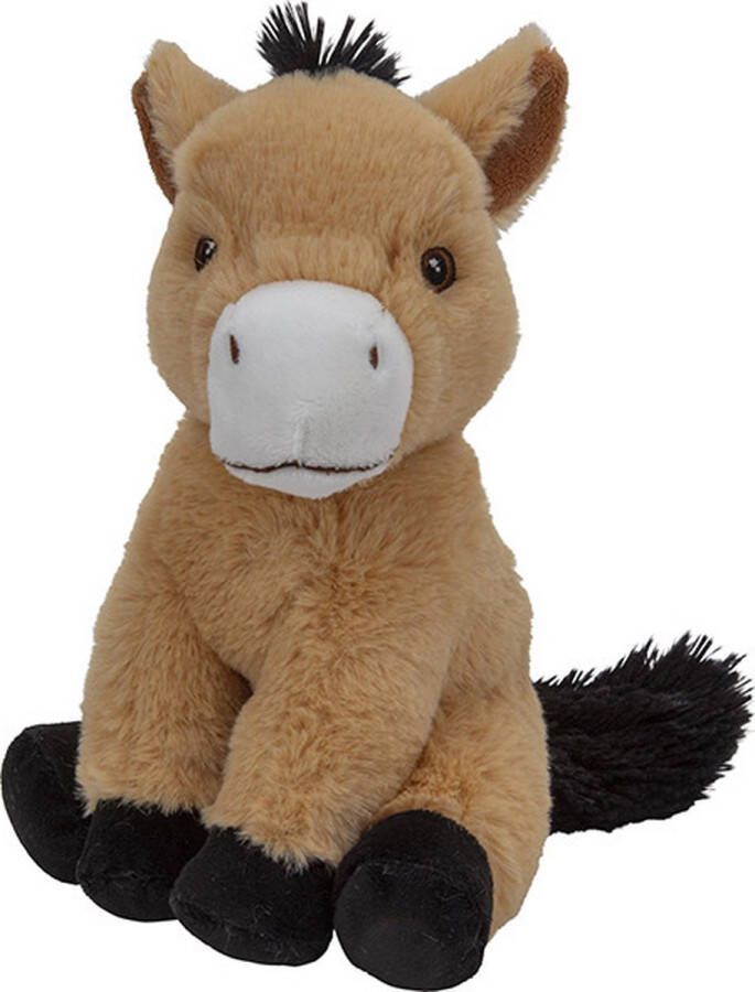 Nature planet Pluche dier knuffel Paard lichtbruin 23 cm Knuffeldieren speelgoed Boerderij