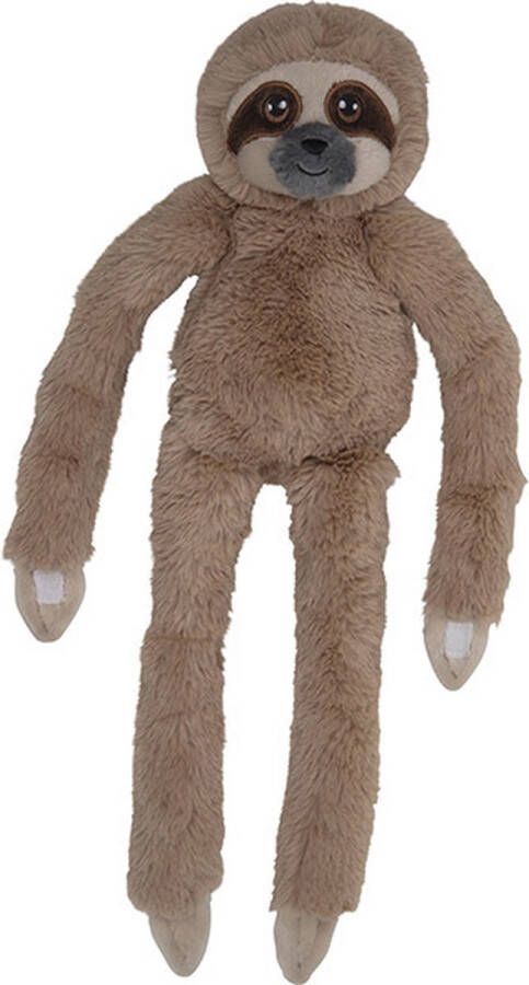 Nature Planet pluche knuffel Luiaard 48 cm bruin dieren hangend met klitteband handen Knuffeldier