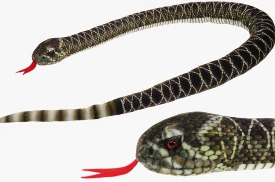 Nature planet Pluche gestreepte ratelslang knuffel 150 cm Slangen reptielen knuffels Speelgoed voor kinderen