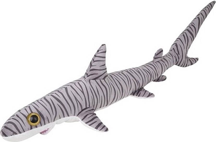 Nature planet Pluche gestreepte tijgerhaai knuffel XL 110 cm Tijgerhaaien zeedieren knuffels Speelgoed voor kinderen
