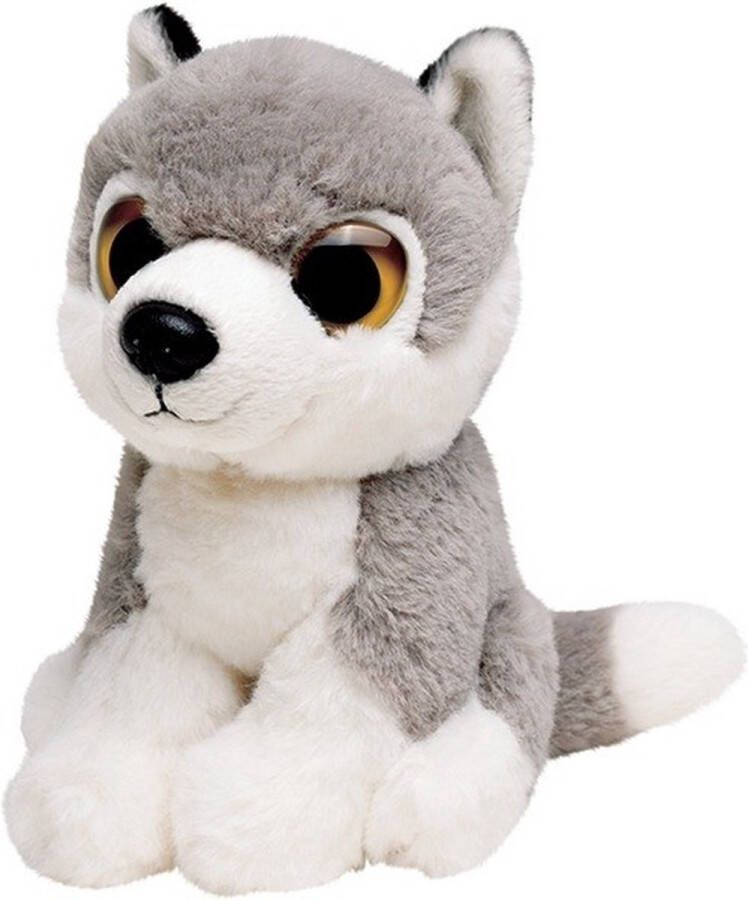 Nature planet Pluche grijze wolf knuffel 13 cm Wolven wilde dieren knuffels Speelgoed voor kinderen