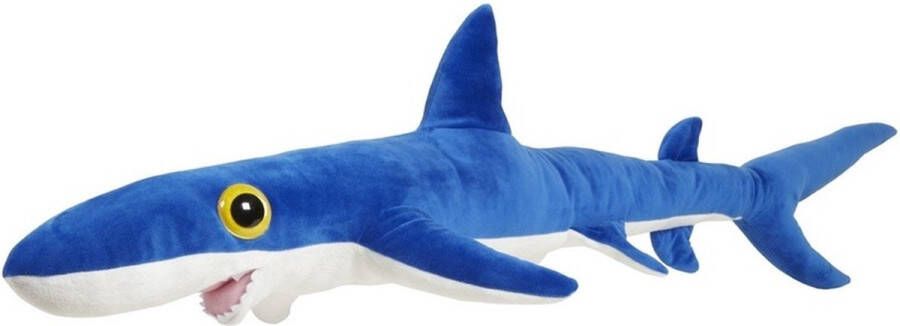 Nature planet Pluche grote blauwe haai knuffel 60 cm Blauwe haaien zeedieren knuffels Speelgoed voor kinderen