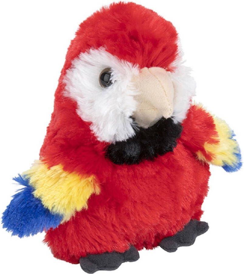 Nature planet Pluche kleine Papegaai rood knuffel van 13 cm Kinderen speelgoed Dieren knuffels cadeau Tropische vogels