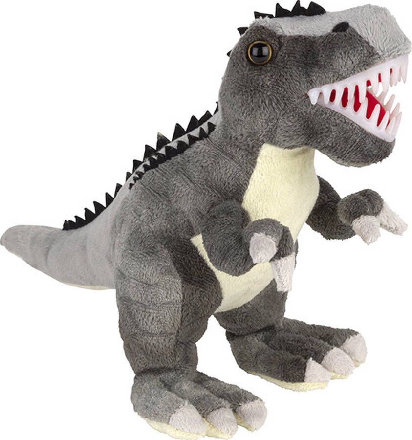 Nature planet Pluche knuffel dinosaurus T-Rex grijs van 30 cm Dino speelgoed knuffeldieren