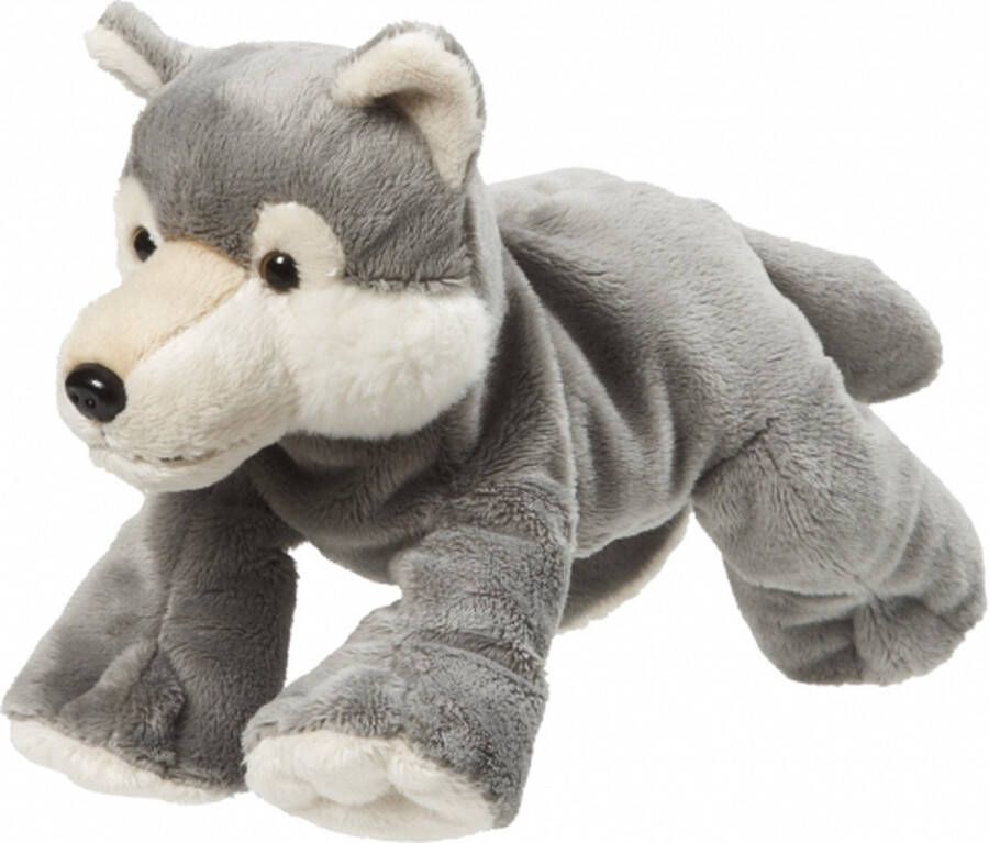 Nature planet Pluche knuffel grijze wolf van 22 cm Wolven speelgoed knuffels artikelen.