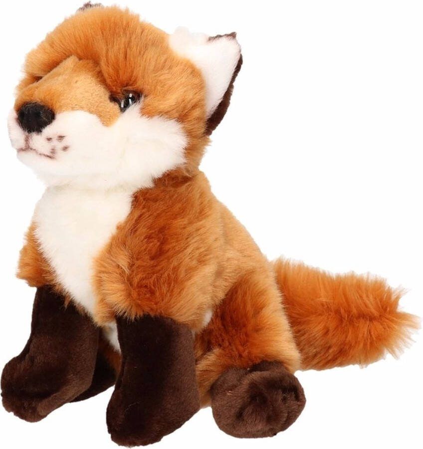 Nature planet pluche knuffel rode vos 18 cm dieren knuffels vossen bosdieren