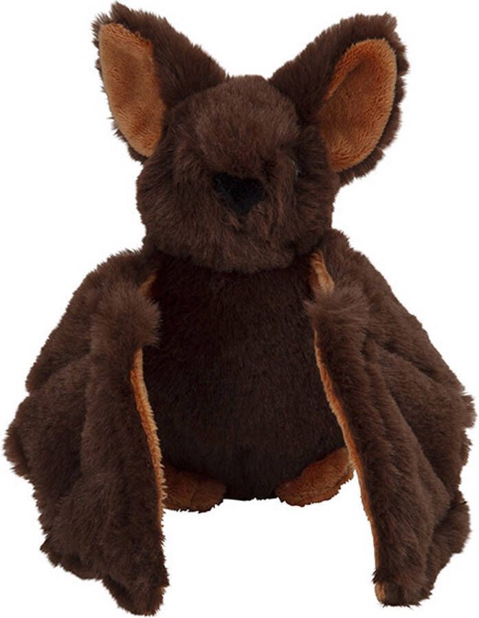 Nature Planet Pluche knuffeldier vleermuis bruin 16 cm Speelgoed knuffeldieren Vleermuizen Knuffeldier