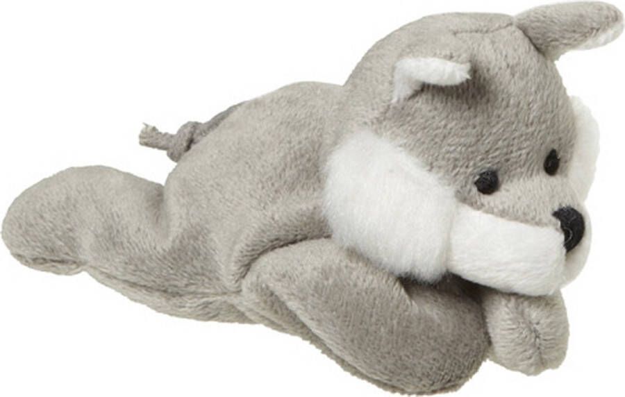 Nature Planet pluche knuffeldier Wolf grijs 13 cm Kleine wolven knuffels Knuffel bosdieren