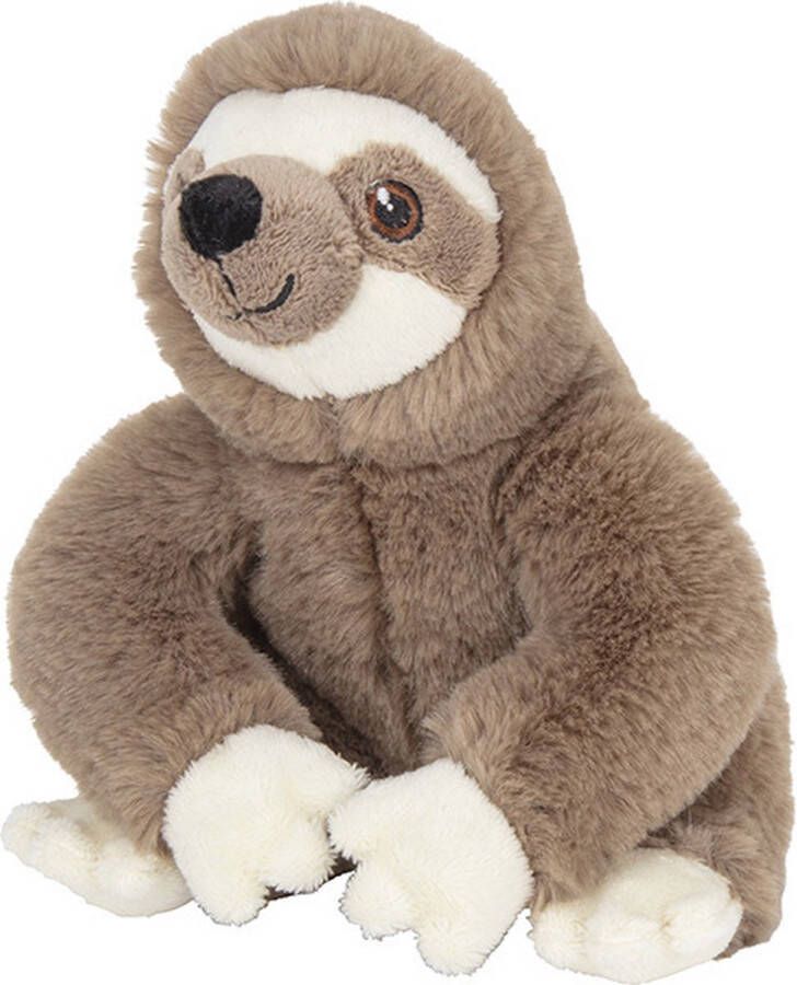 Nature planet pluche luiaard knuffeldier 16 cm bruin Luiaard knuffels kleine cadeautjes