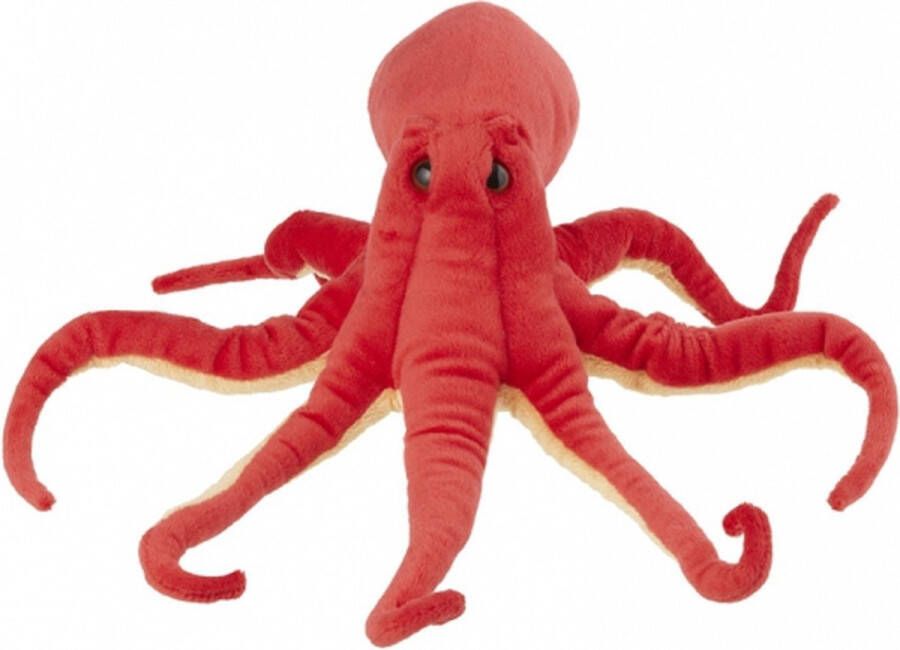 Nature Planet pluche knuffeldier Octopus Intvis rood 32 cm zeedieren Knuffel zeedieren