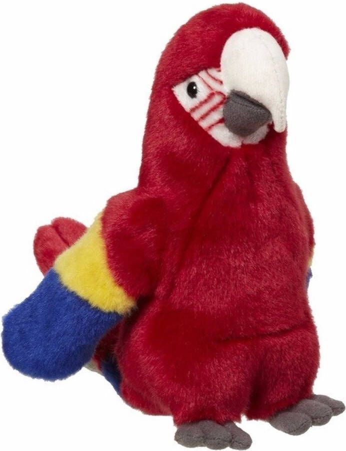 Nature planet Pluche papegaai rood 26 cm