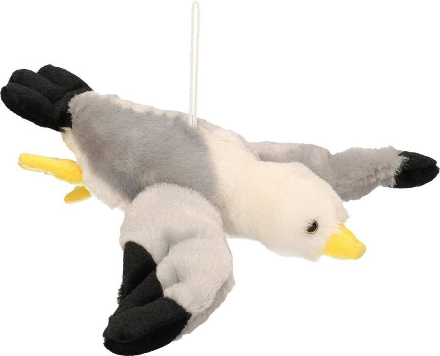 Nature planet Pluche vliegende meeuw knuffel 28 cm