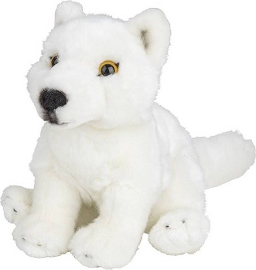 Nature planet Pluche witte wolf knuffel 18 cm Wolven wilde dieren knuffels Speelgoed voor kinderen