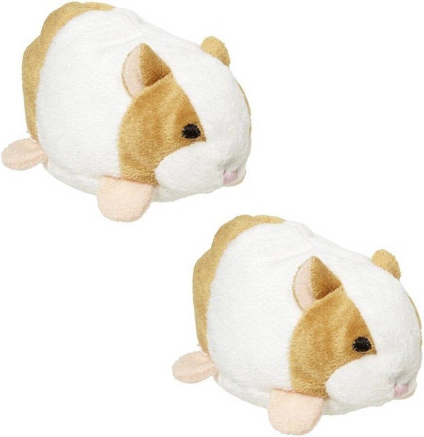 Nature planet Set van 2x stuks pluche hamsters knuffels van 10 cm Dieren speelgoed